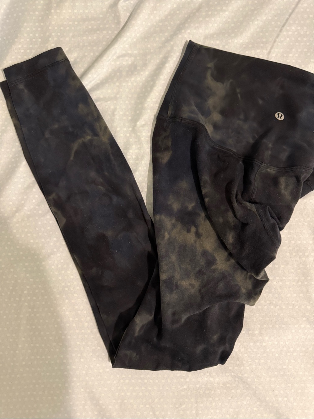 Lululemon Black Dark Green Tie-Dye High-Rise Leggings